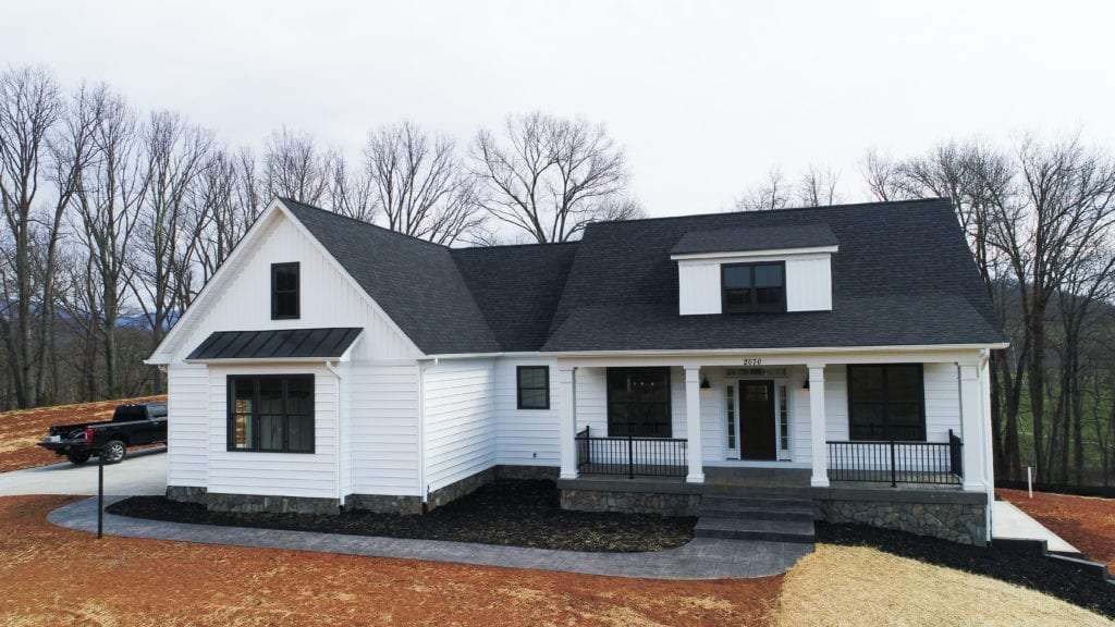 White front of custom home