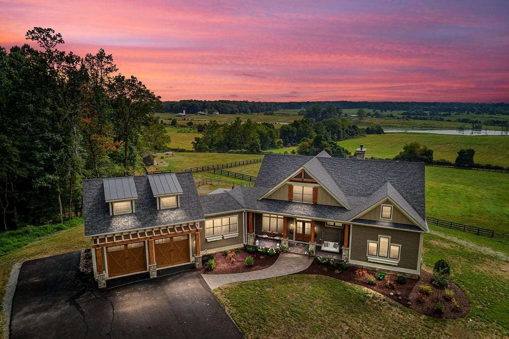 garage and front of custom home
