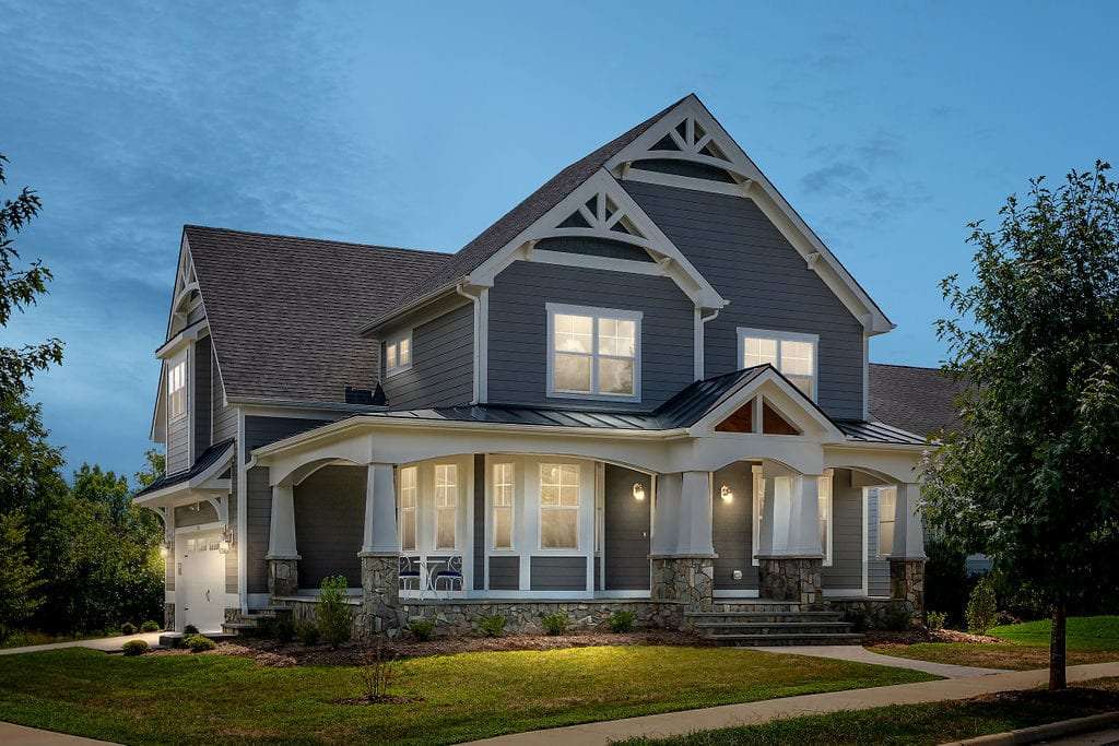 stunning front of custom home