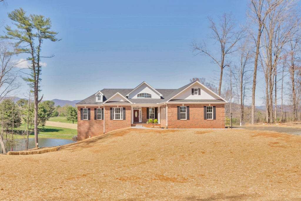 Front of brick custom home
