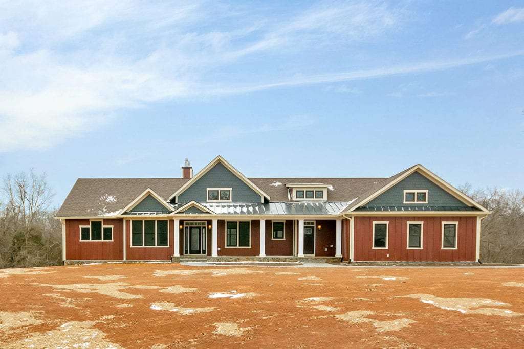 Front of custom built home