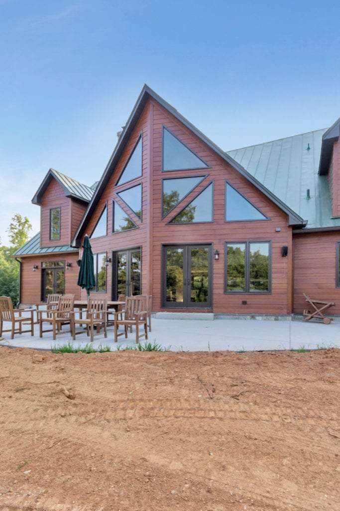 Front of brown custom home